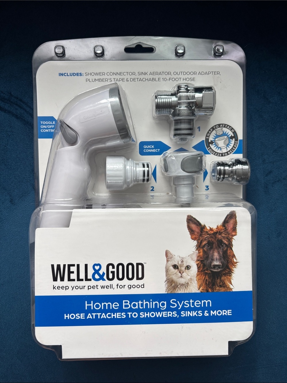 White Home Bathing System - Hose Attachment for Showers & Sinks